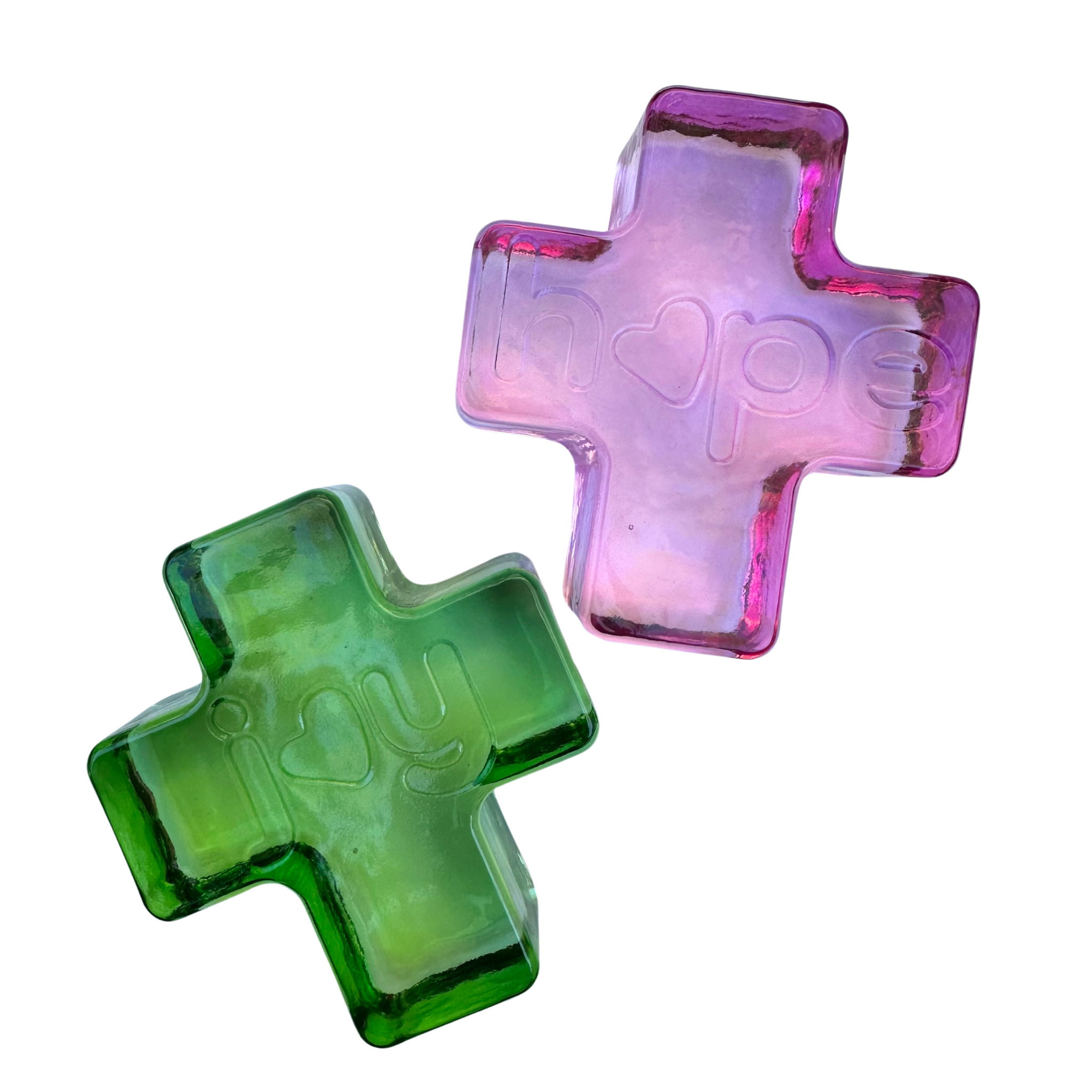 hammered cross paperweight