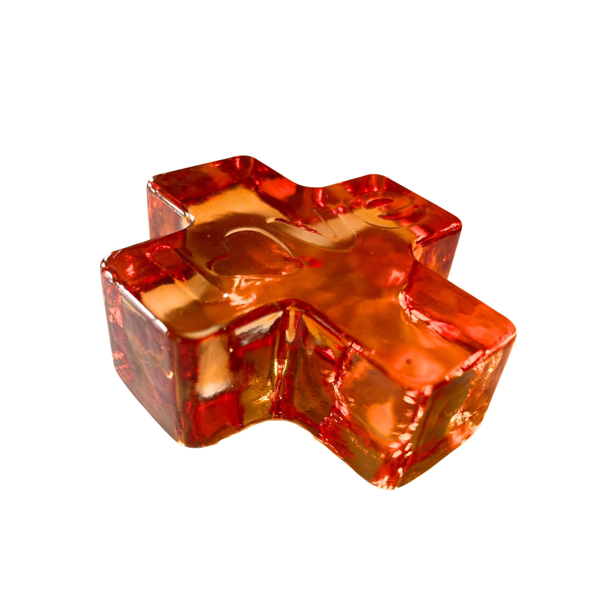 hammered cross paperweight