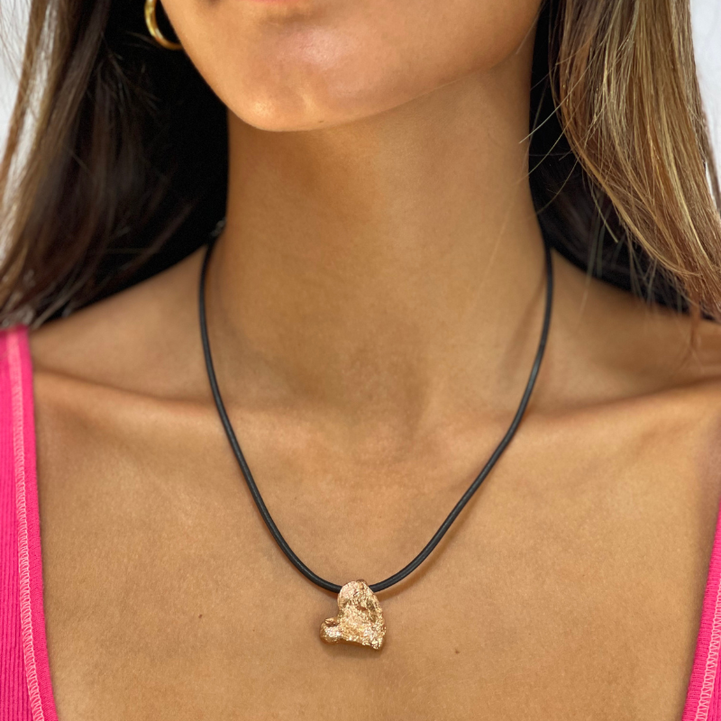solid rose gold 14k hammered heart